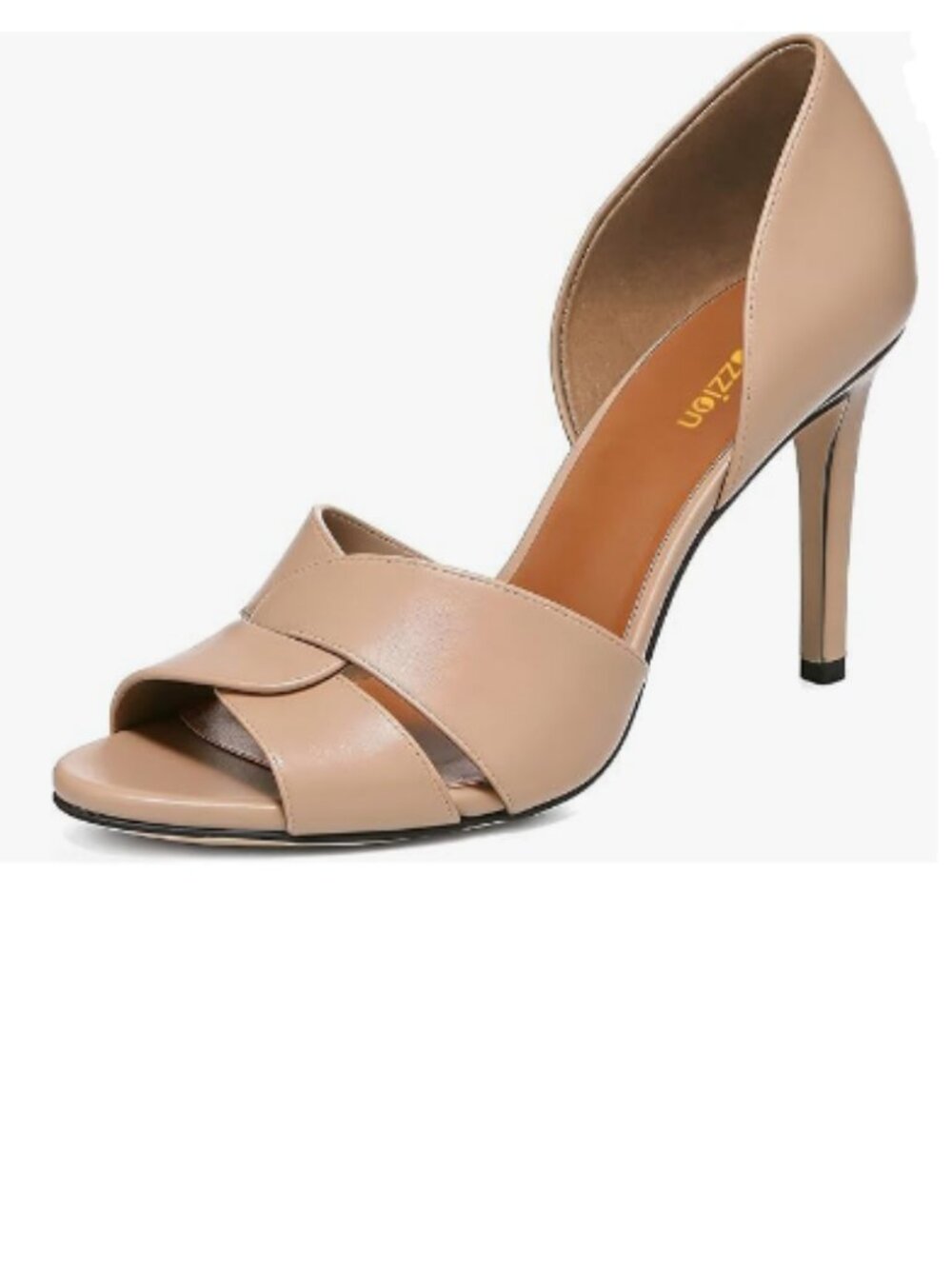 Pazzion Nude Sexy Open Toe High Heeled D'Orsay Pump Slip On Two Piece Sandal